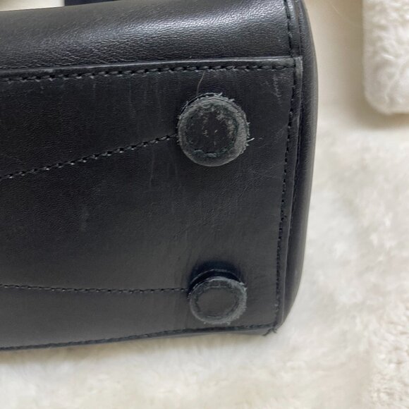 Authentic PRADA Vitello City Tote Black Sleek Leather Medium Size Unisex - Picture 16 of 16